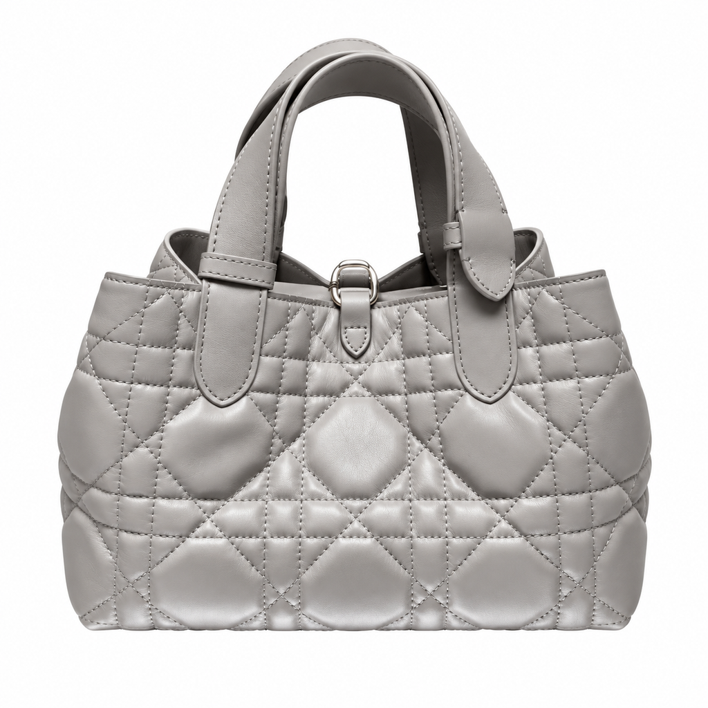 Dior Quilted Cannage Bucket Top Handle Bag with Removable Strap