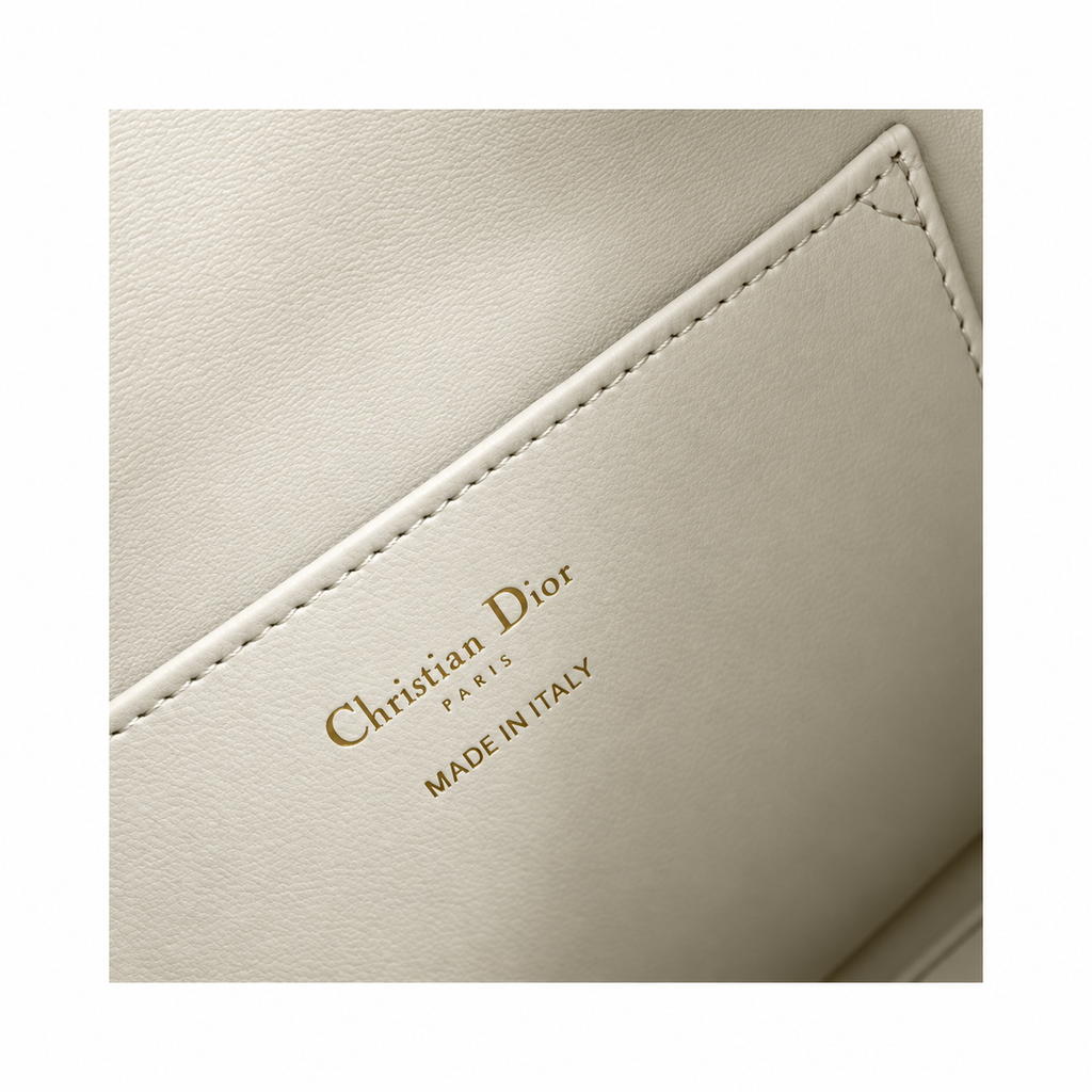Dior Caro Bucket Bag in White Cannage Leather with CD Clasp