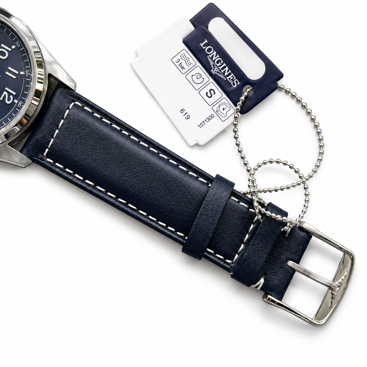Longines Spirit Blue Dial Navy Leather Automatic Chronometer Watch