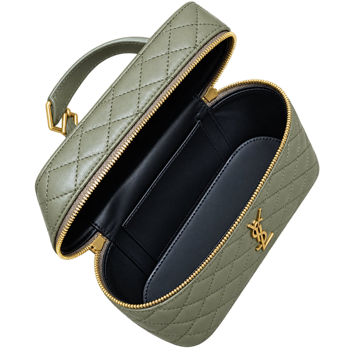 YSL Gaby Vanity Bag – Olive Quilted Leather