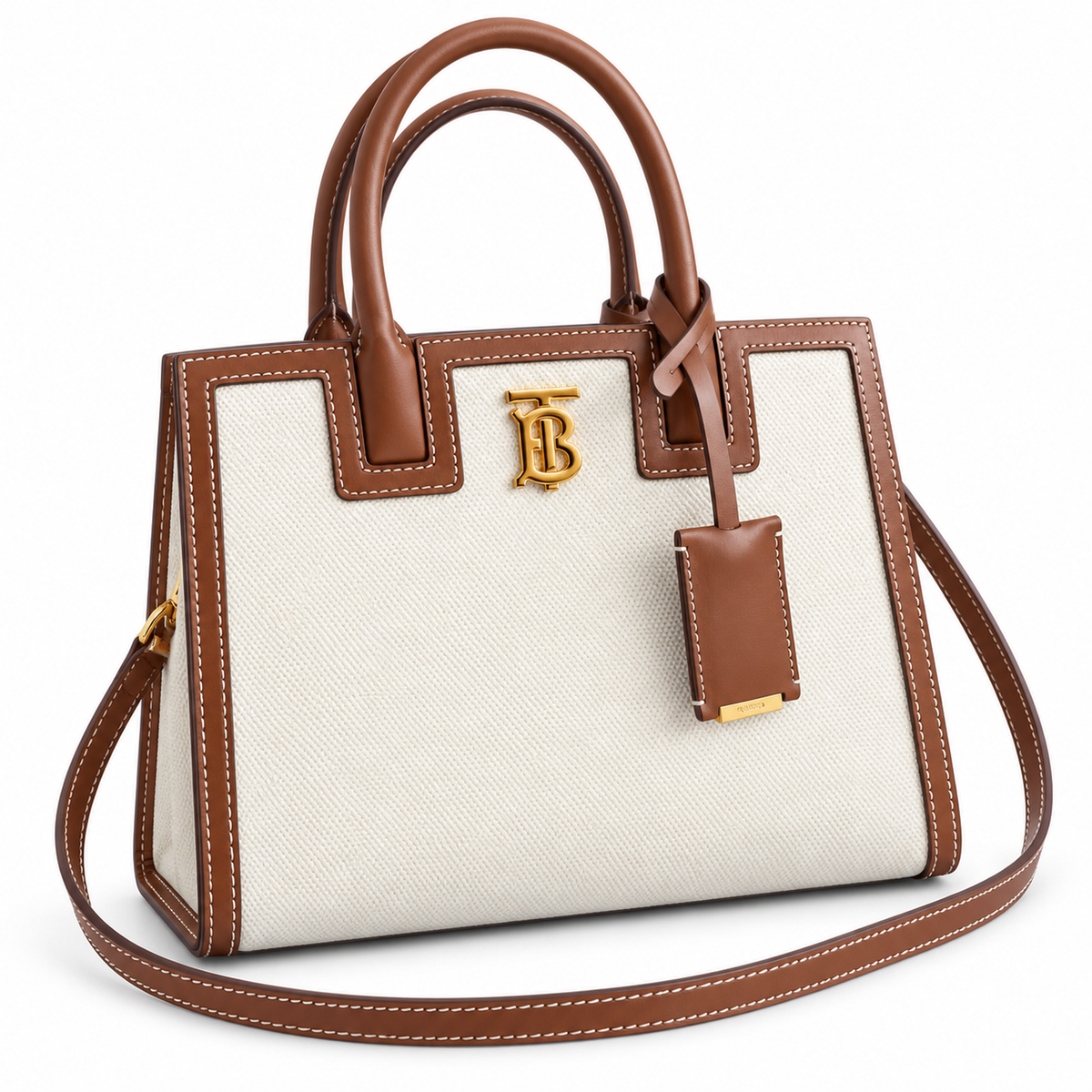 Burberry Contrast Trim Top Handle Bag