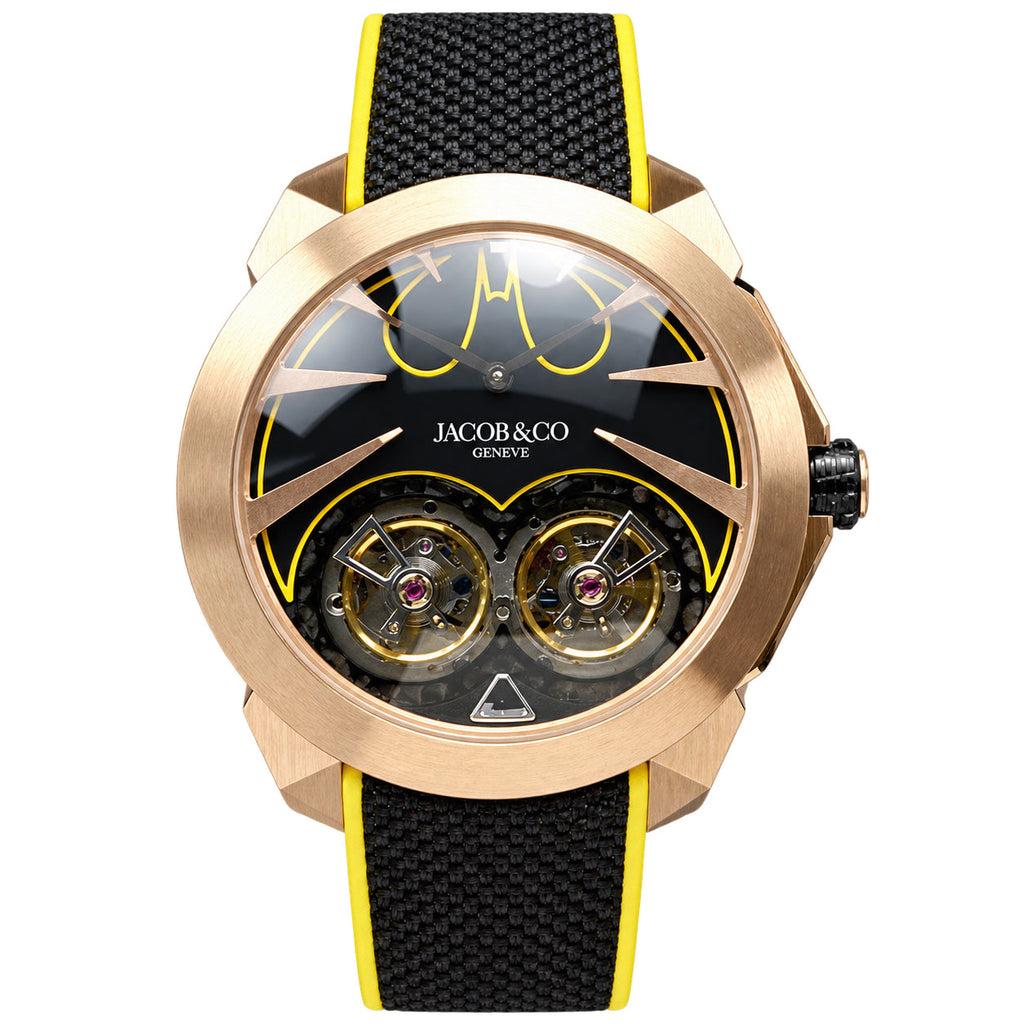 Jacob & Co. Epic X Doppel Litt Twinscan Rose Gold Double Tourbillon Yellow Watch