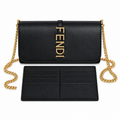 Fendi FF Small Shoulder Bag – Jacquard Canvas & Leather Trim, Flap Closure, 22cm