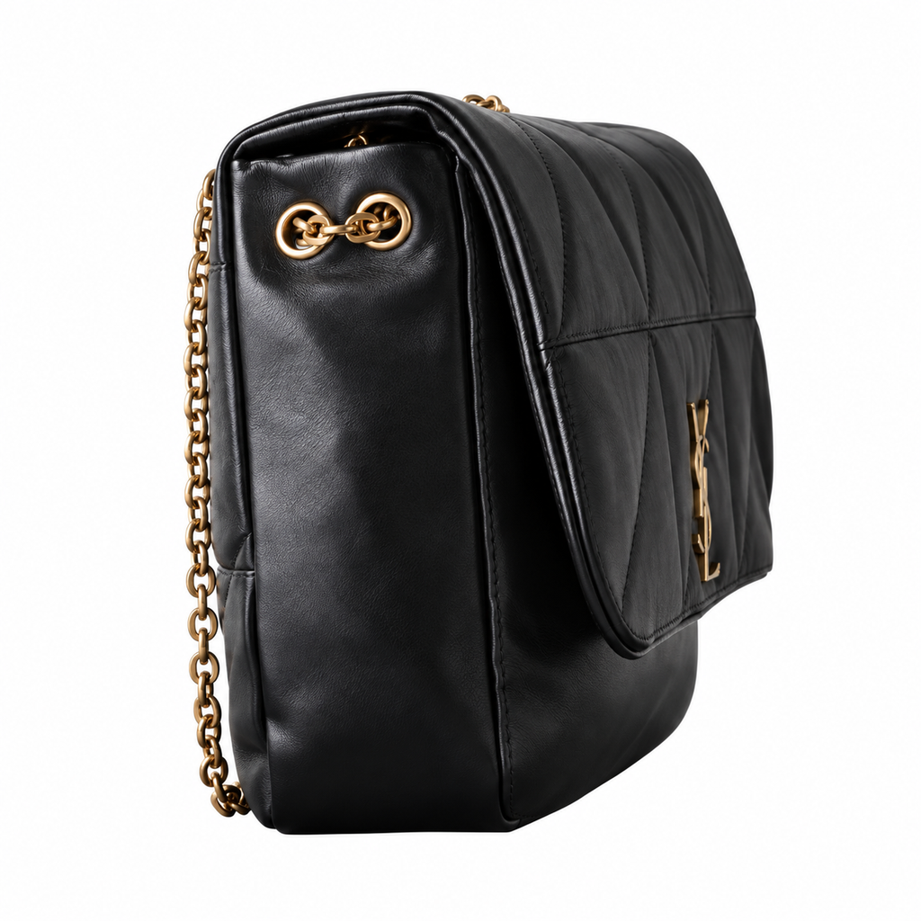 YSL Jamie Quilted Leather Flap Shoulder Bag Black